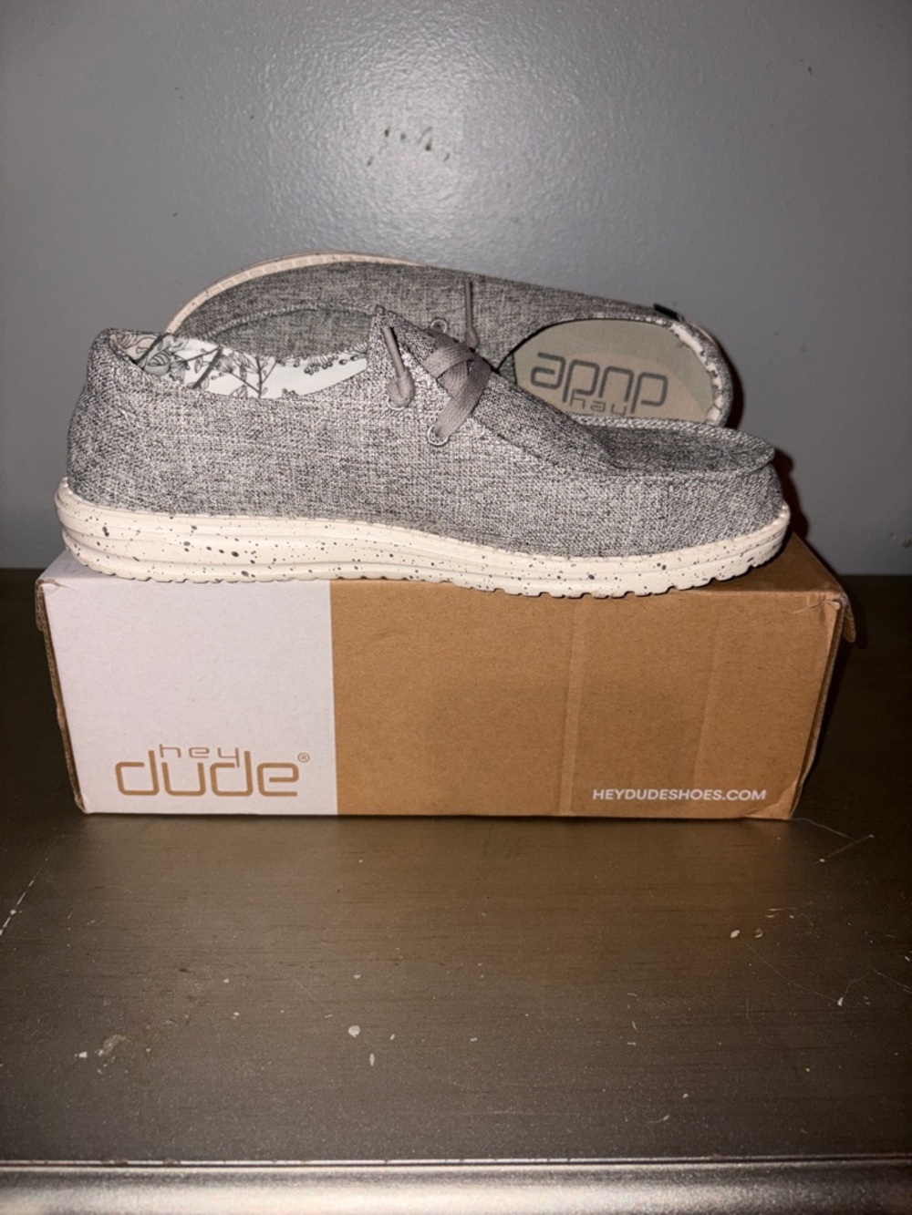 Hey Dude Light Gray Canvas Slip-Ons